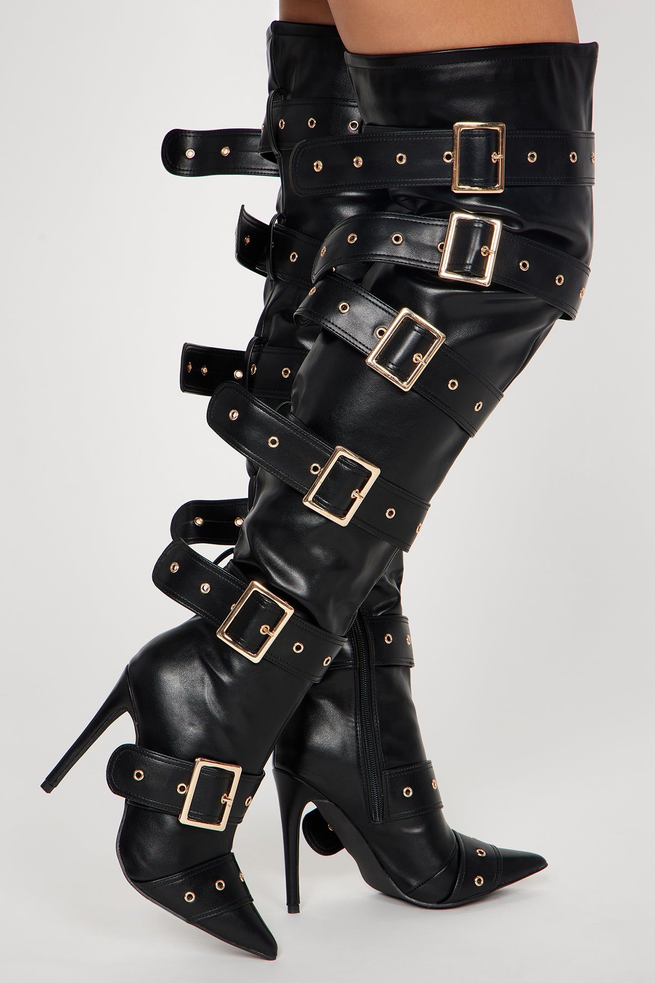 She's A Baddie Over The Knee Heeled Boots - Black sold by Fashion Nova product image thumbnail 3