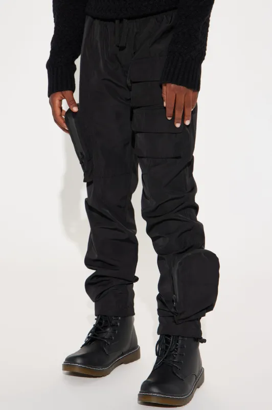 Mini Pockets Always Full Nylon Pant - Black sold by Fashion Nova