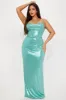 Georgia Metallic Maxi Dress - Sage sold by Fashion Nova