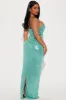 Georgia Metallic Maxi Dress - Sage sold by Fashion Nova