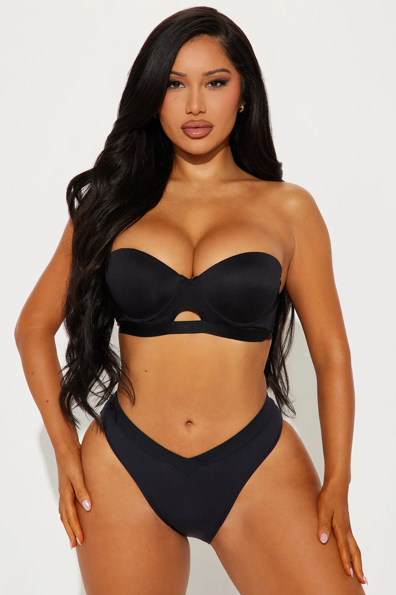 Light As A Feather Microfiber V-Front Bikini Panty - Black sold by Fashion Nova product image thumbnail 2