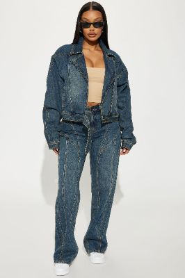 Natalya Denim Pant Set - Dark Wash sold by Fashion Nova