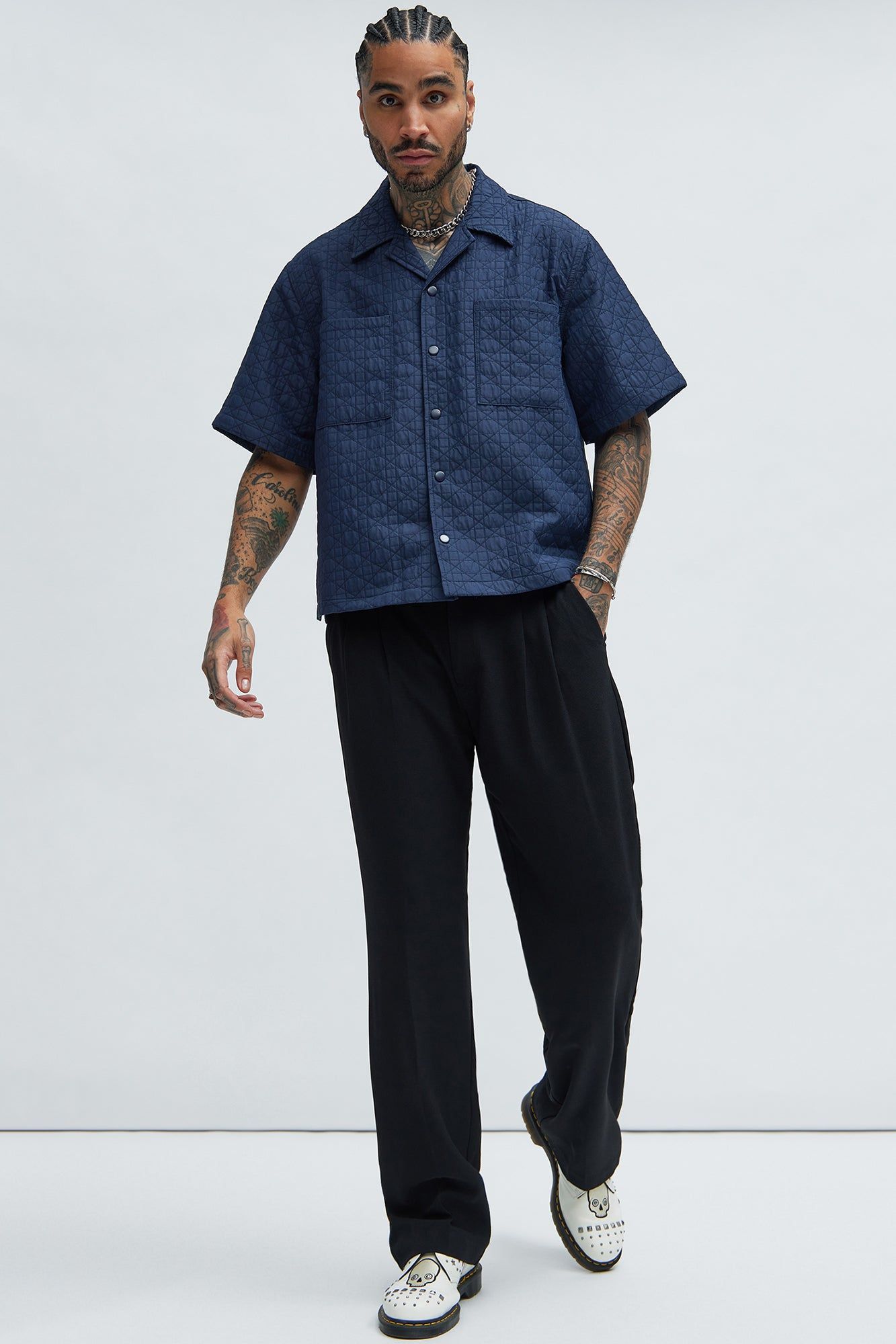 Harris Jacquard Shirt - Navy sold by Fashion Nova product image thumbnail 2