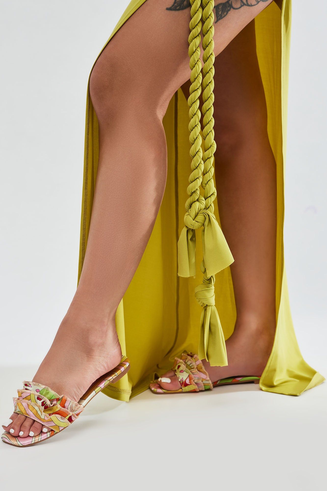 Absolutely Need Flat Sandals - Yellow/combo sold by Fashion Nova product image thumbnail 3