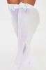 Sweet Desires Sheer Bow Thigh Highs - White/Blue sold by Fashion Nova