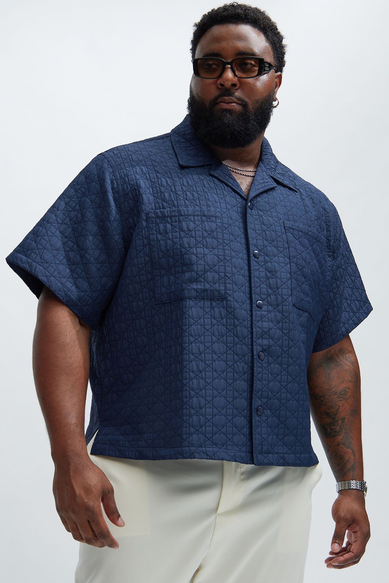 Harris Jacquard Shirt - Navy sold by Fashion Nova product image thumbnail 5