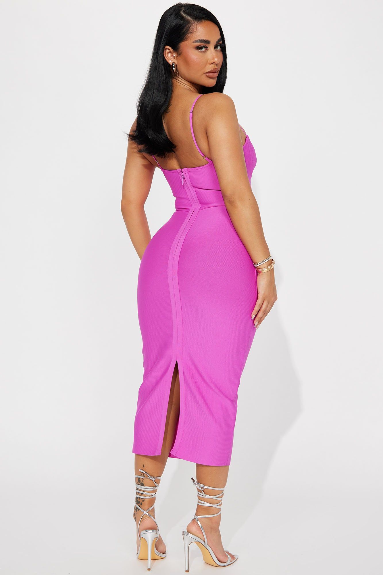 Becky Bandage Midi Dress - Magenta sold by Fashion Nova product image thumbnail 3