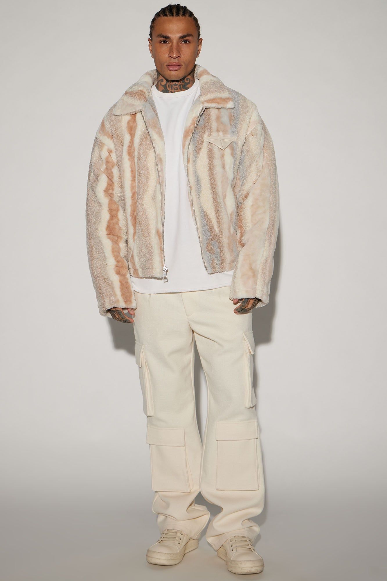 Fuzzy Feeling Cropped Jacket - Brown/combo sold by Fashion Nova product image thumbnail 2