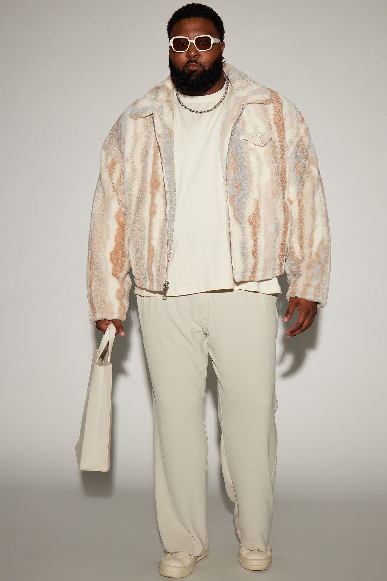 Fuzzy Feeling Cropped Jacket - Brown/combo sold by Fashion Nova product image thumbnail 5