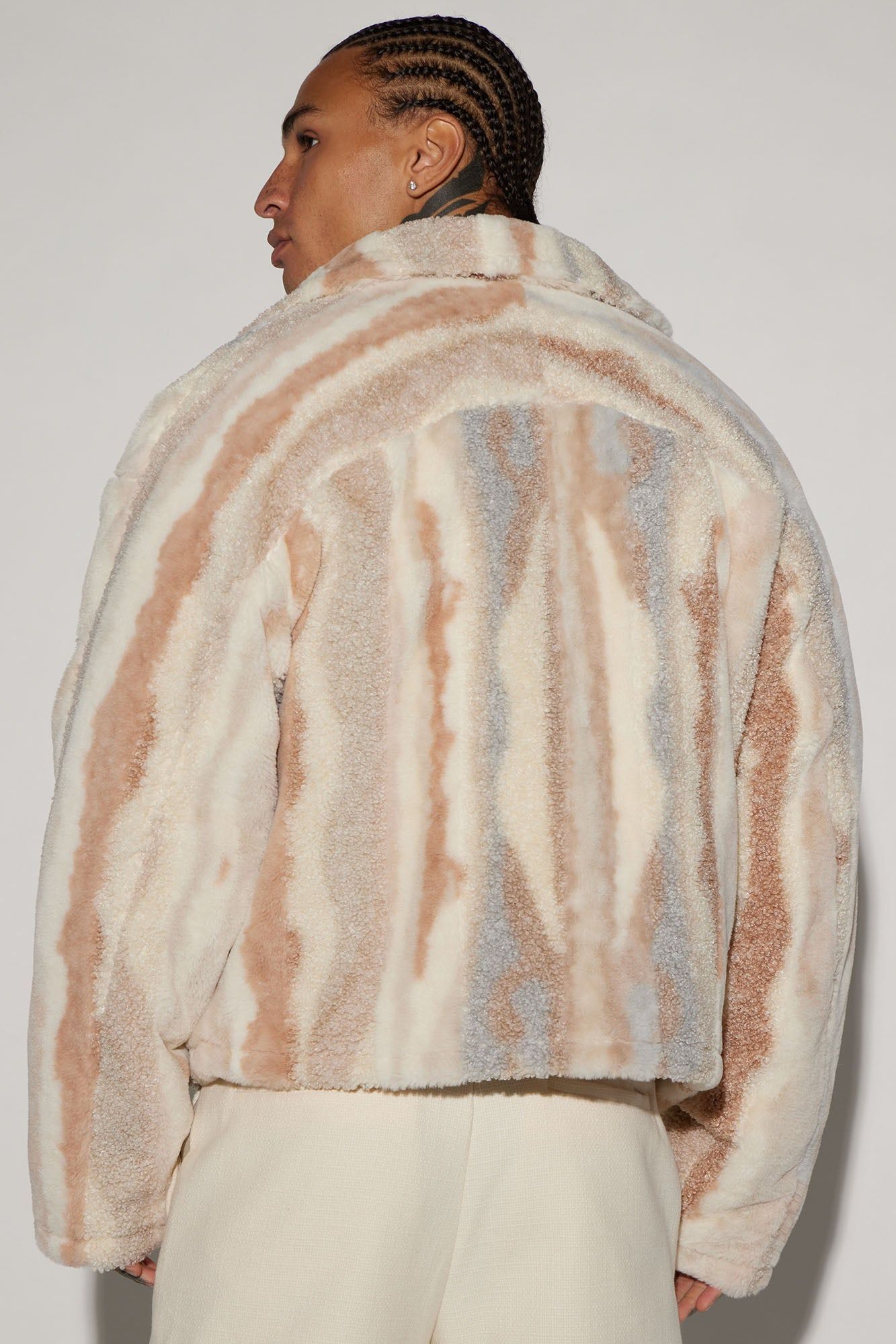 Fuzzy Feeling Cropped Jacket - Brown/combo sold by Fashion Nova product image thumbnail 3