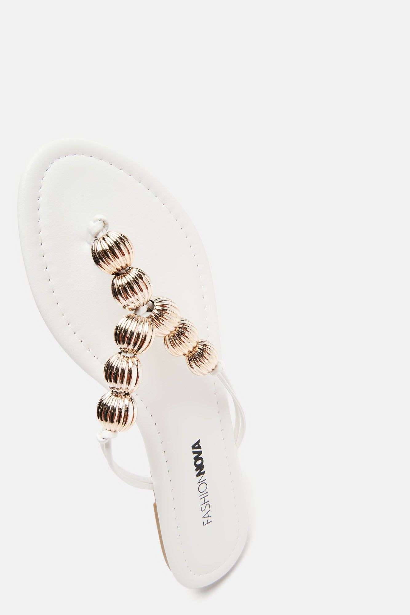 Meet Me In Bali Flip Flops - White sold by Fashion Nova product image thumbnail 3