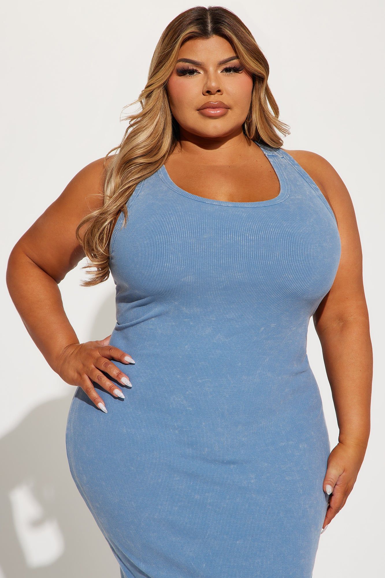 Kate Ribbed Midi Dress - Slate Blue sold by Fashion Nova product image thumbnail 5