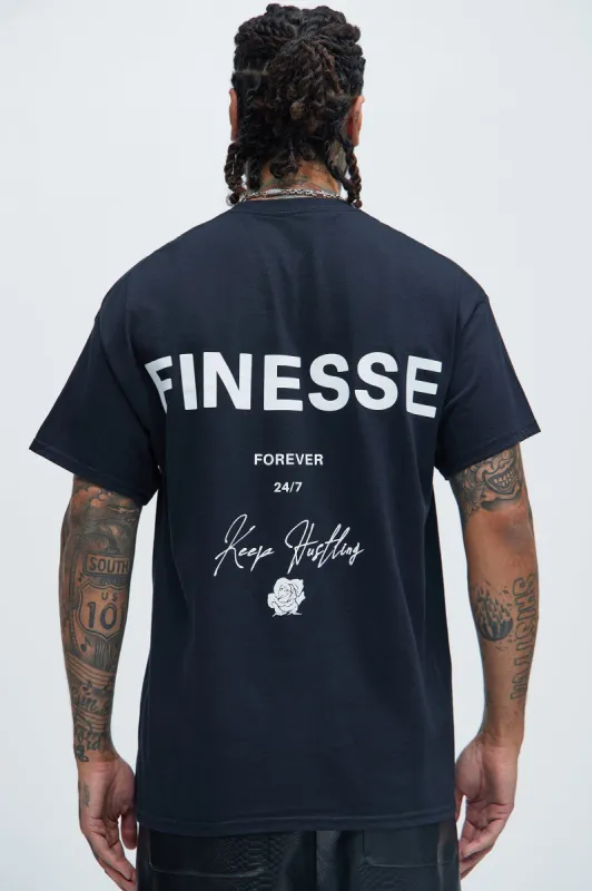 Finesse Forever Oversized Short Sleeve Tee - Black sold by Fashion Nova