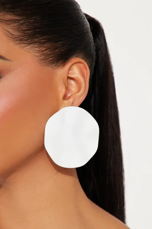 Pink Poppi Earrings - White sold by Fashion Nova