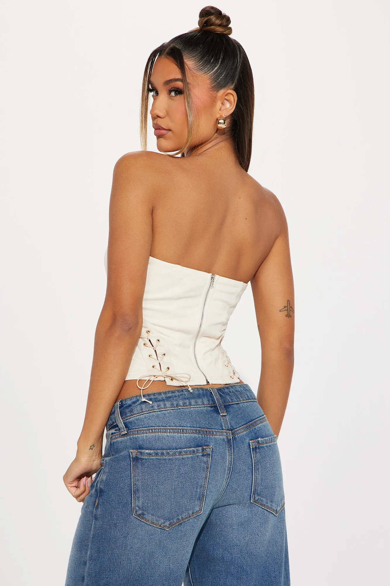 Hot For Me Lace Up Corset Top - Beige sold by Fashion Nova product image thumbnail 3