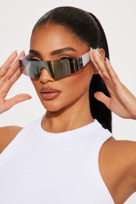 Midnight Rave Sunglasses - Silver sold by Fashion Nova