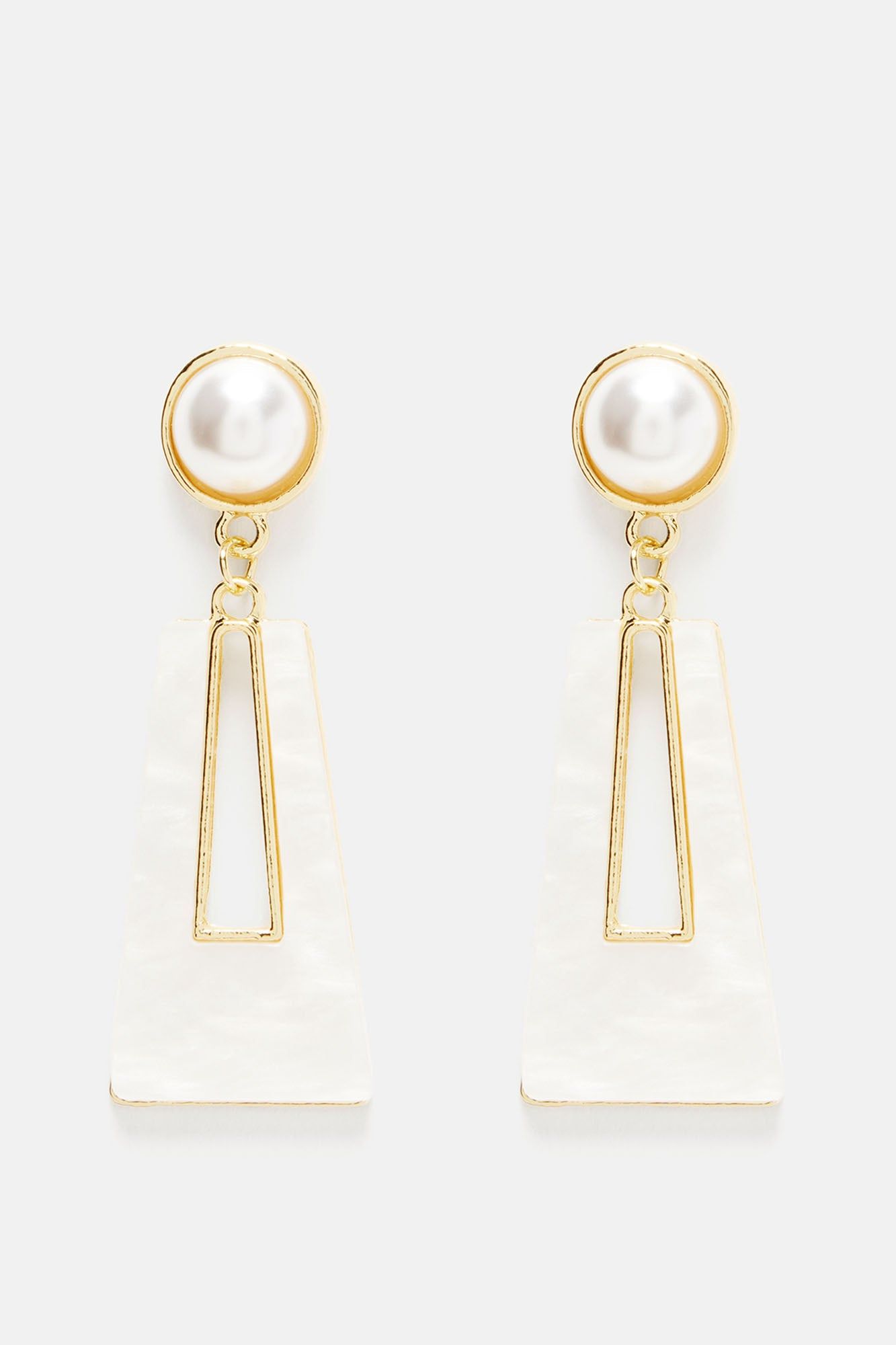 Knock Down My Wall Earrings - White/Gold sold by Fashion Nova product image thumbnail 3