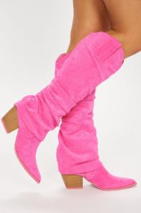City Cowgirl Flat Boots - Pink sold by Fashion Nova