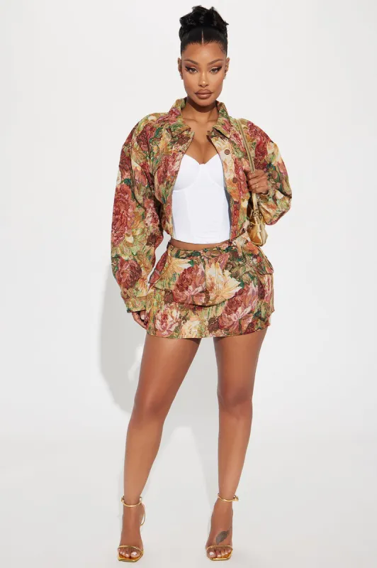 Tea Time Jacquard Mini Skirt - Multi Color sold by Fashion Nova