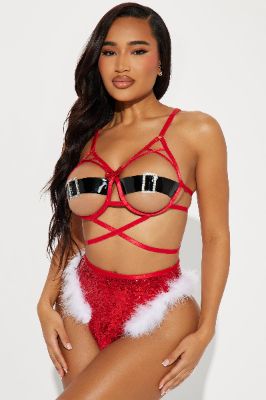 North Pole Hottie 2 Piece Bedroom Costume Set - Red sold by Fashion Nova