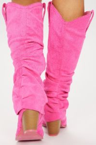 City Cowgirl Flat Boots - Pink sold by Fashion Nova