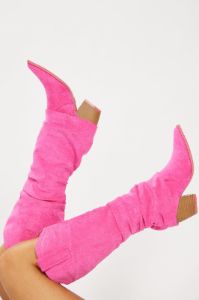 City Cowgirl Flat Boots - Pink sold by Fashion Nova