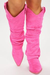 City Cowgirl Flat Boots - Pink sold by Fashion Nova