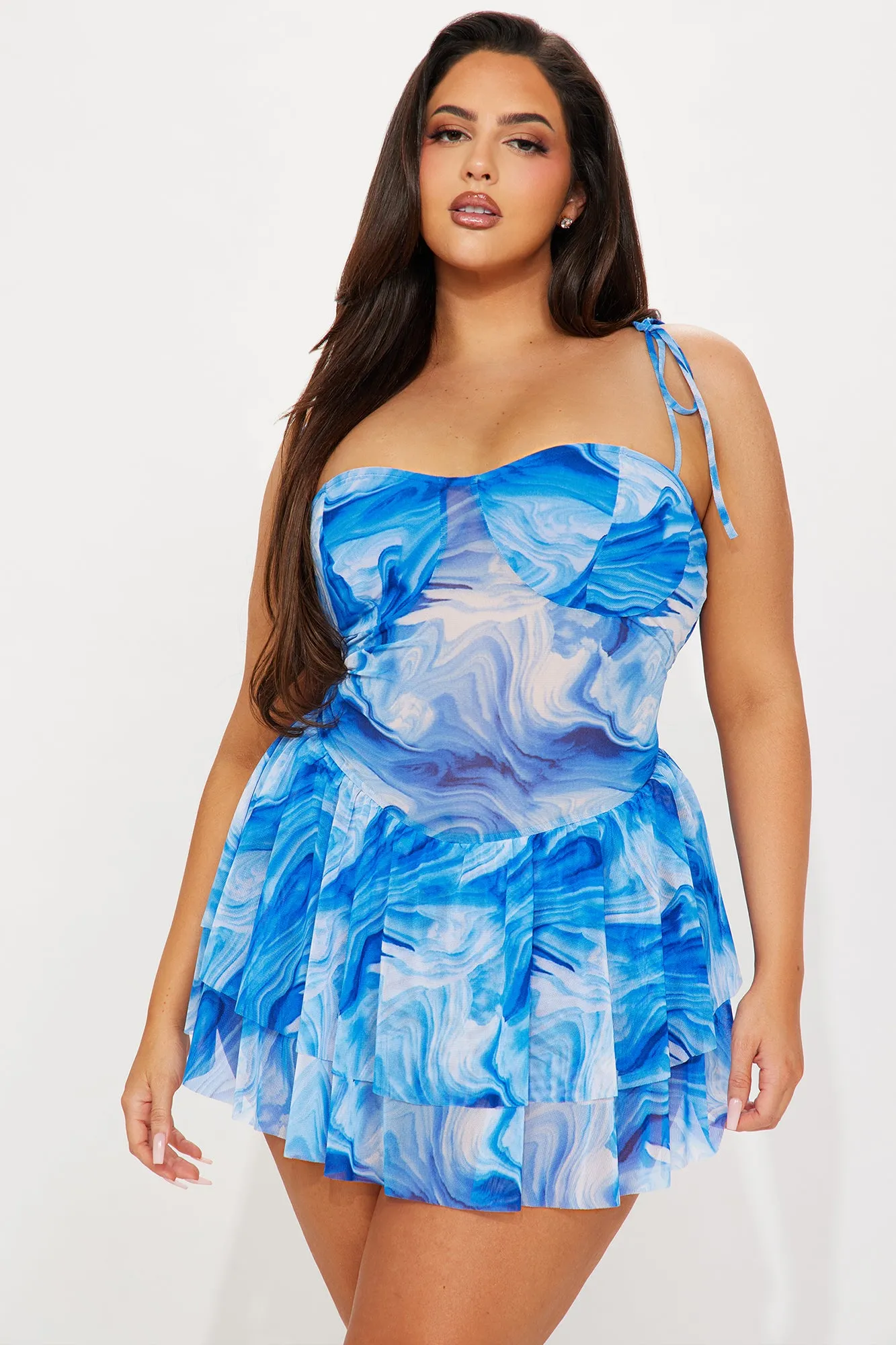 Starry Night Mesh Micro Mini Dress - Blue/combo sold by Fashion Nova product image thumbnail 5