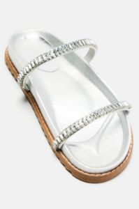 It's A Must Flat Sandals - Silver sold by Fashion Nova