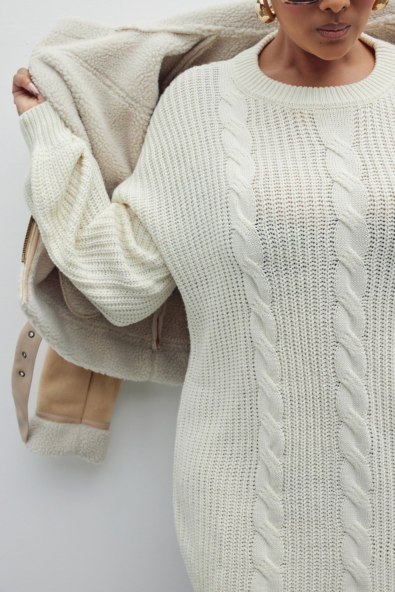 Kelly Sweater Mini Dress - Cream sold by Fashion Nova product image thumbnail 2