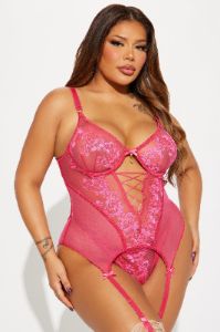 My Floral Secret 2 Piece Garter Set - Pink sold by Fashion Nova