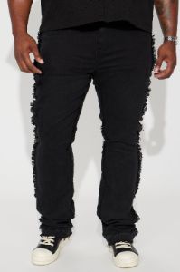 It's Up To You Stacked Skinny Flare Jeans - Black sold by Fashion Nova