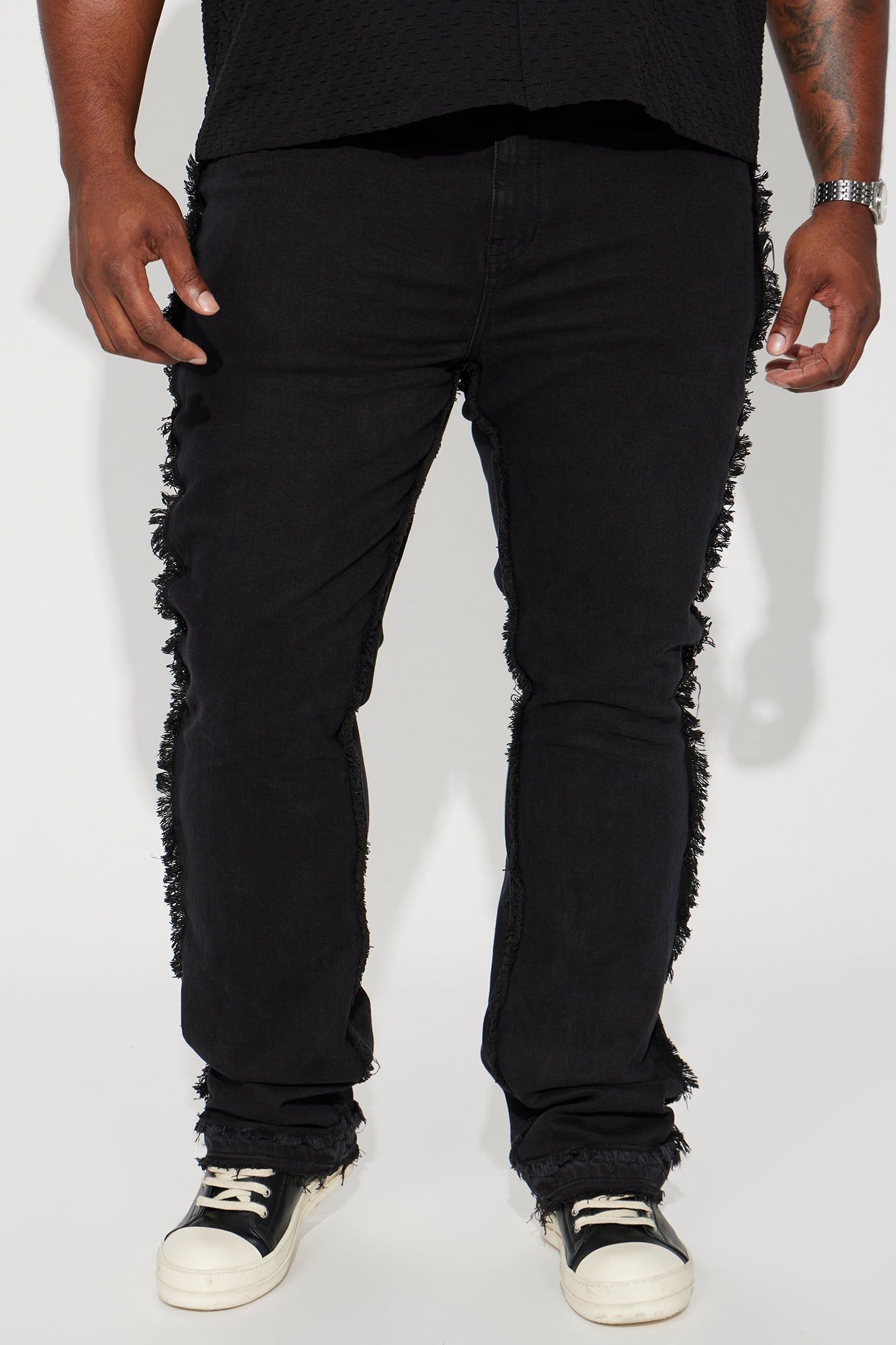 It's Up To You Stacked Skinny Flare Jeans - Black sold by Fashion Nova product image thumbnail 2