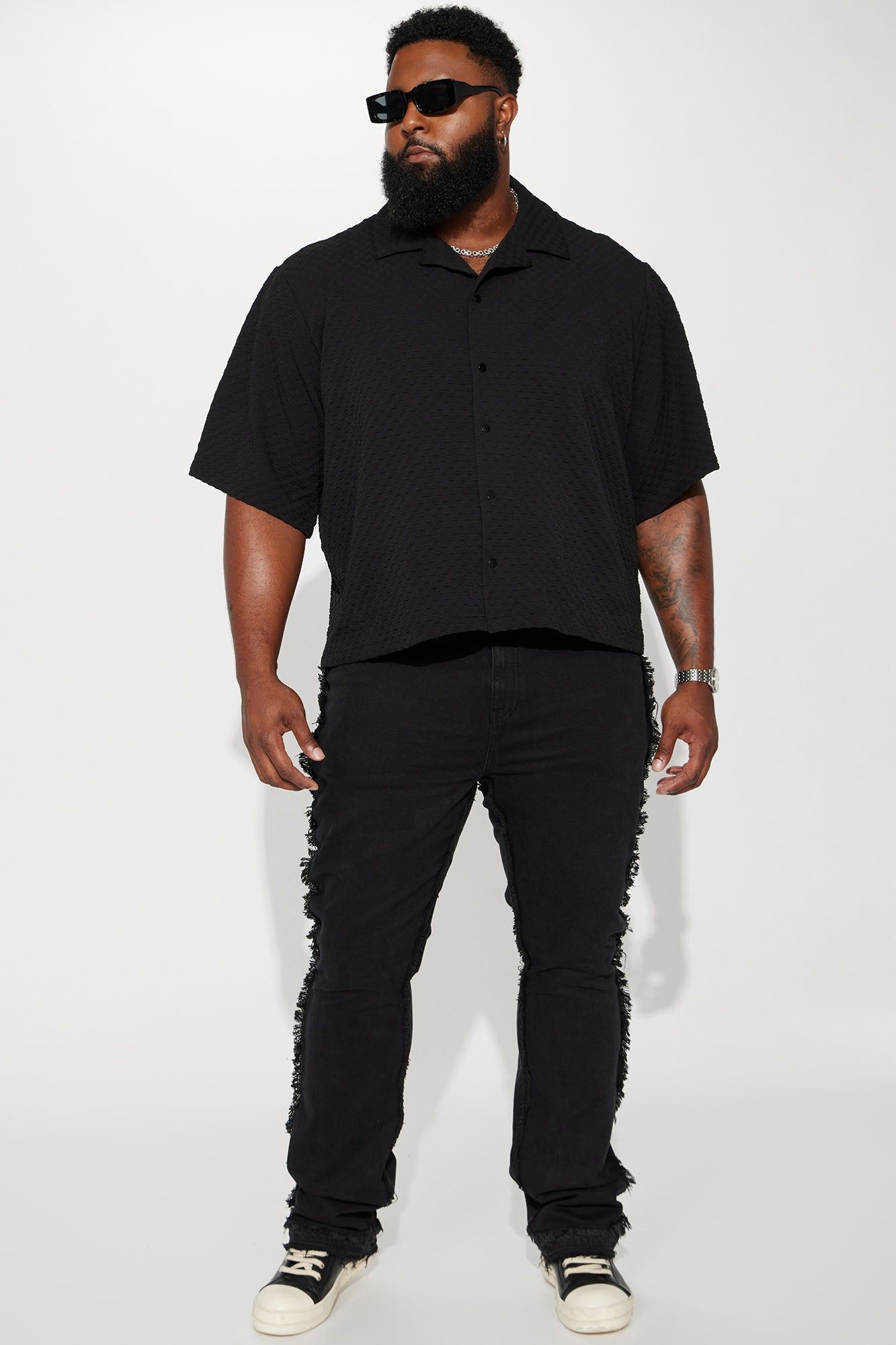 It's Up To You Stacked Skinny Flare Jeans - Black sold by Fashion Nova product image thumbnail 7