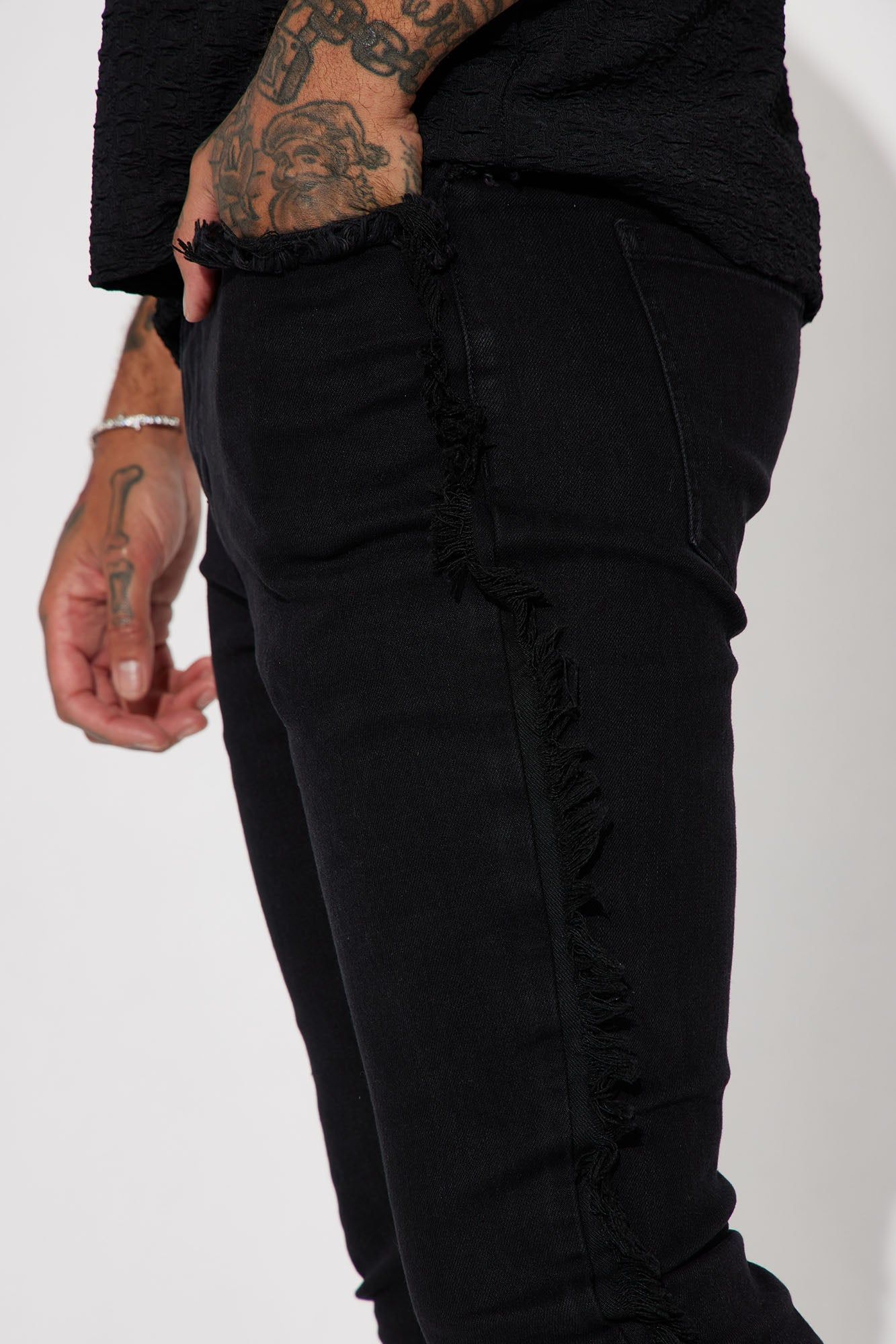 It's Up To You Stacked Skinny Flare Jeans - Black sold by Fashion Nova product image thumbnail 4