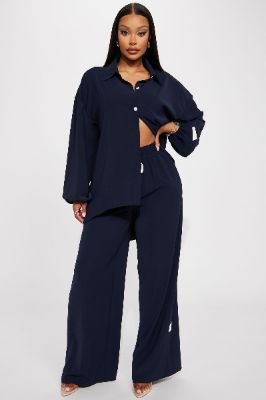 Worlwide Fashion Pant Set - Navy sold by Fashion Nova