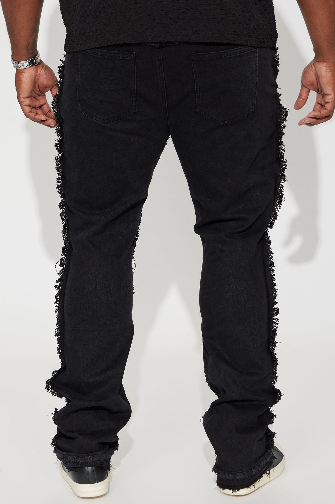 It's Up To You Stacked Skinny Flare Jeans - Black sold by Fashion Nova product image thumbnail 8