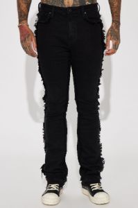 It's Up To You Stacked Skinny Flare Jeans - Black sold by Fashion Nova