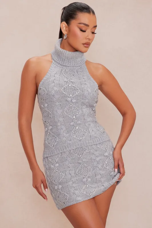 Vermont Embellished Sweater - Heather sold by Fashion Nova
