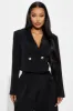 Jenna Blazer Cropped Pant Set - Black sold by Fashion Nova