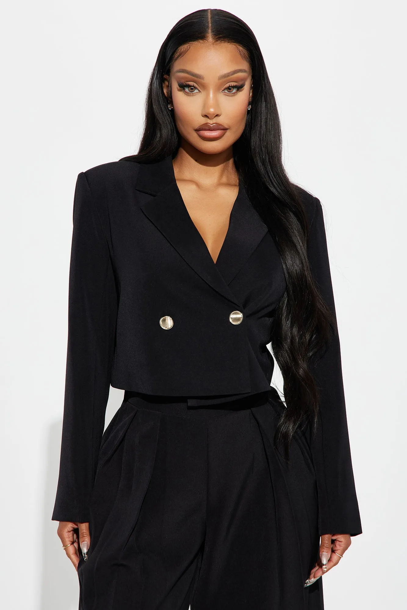 Jenna Blazer Cropped Pant Set - Black sold by Fashion Nova product image thumbnail 2
