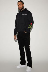 On A Good One Stacked Skinny Flare Jeans - Black sold by Fashion Nova