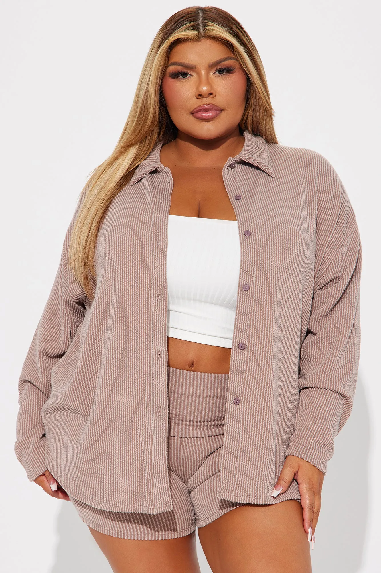 Maddie Biker Short Set - Taupe sold by Fashion Nova product image thumbnail 5