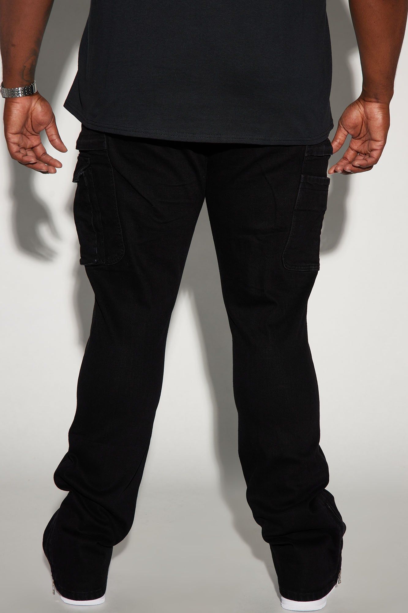 On A Good One Stacked Skinny Flare Jeans - Black sold by Fashion Nova product image thumbnail 9