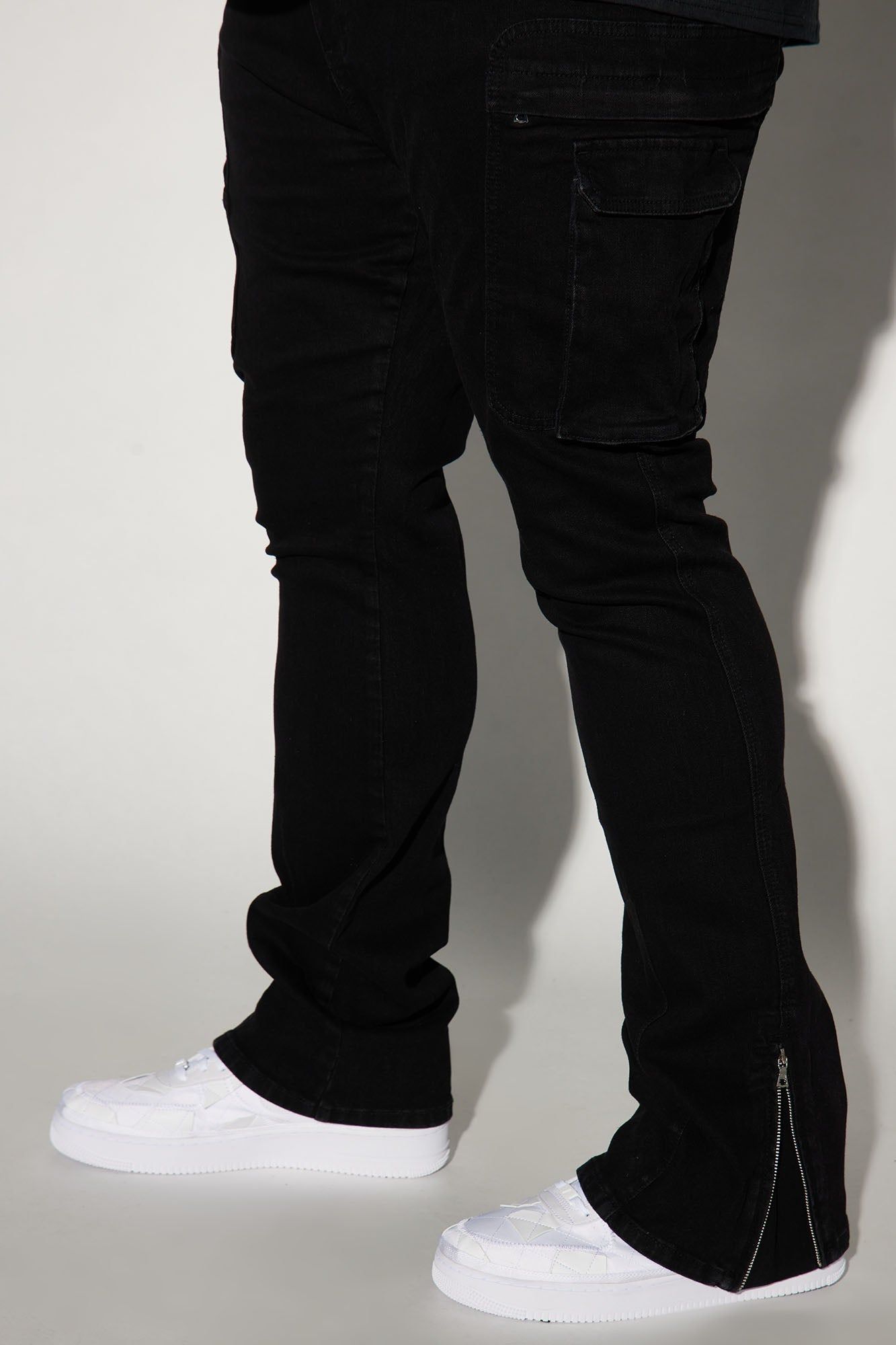 On A Good One Stacked Skinny Flare Jeans - Black sold by Fashion Nova product image thumbnail 8