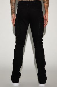 On A Good One Stacked Skinny Flare Jeans - Black sold by Fashion Nova