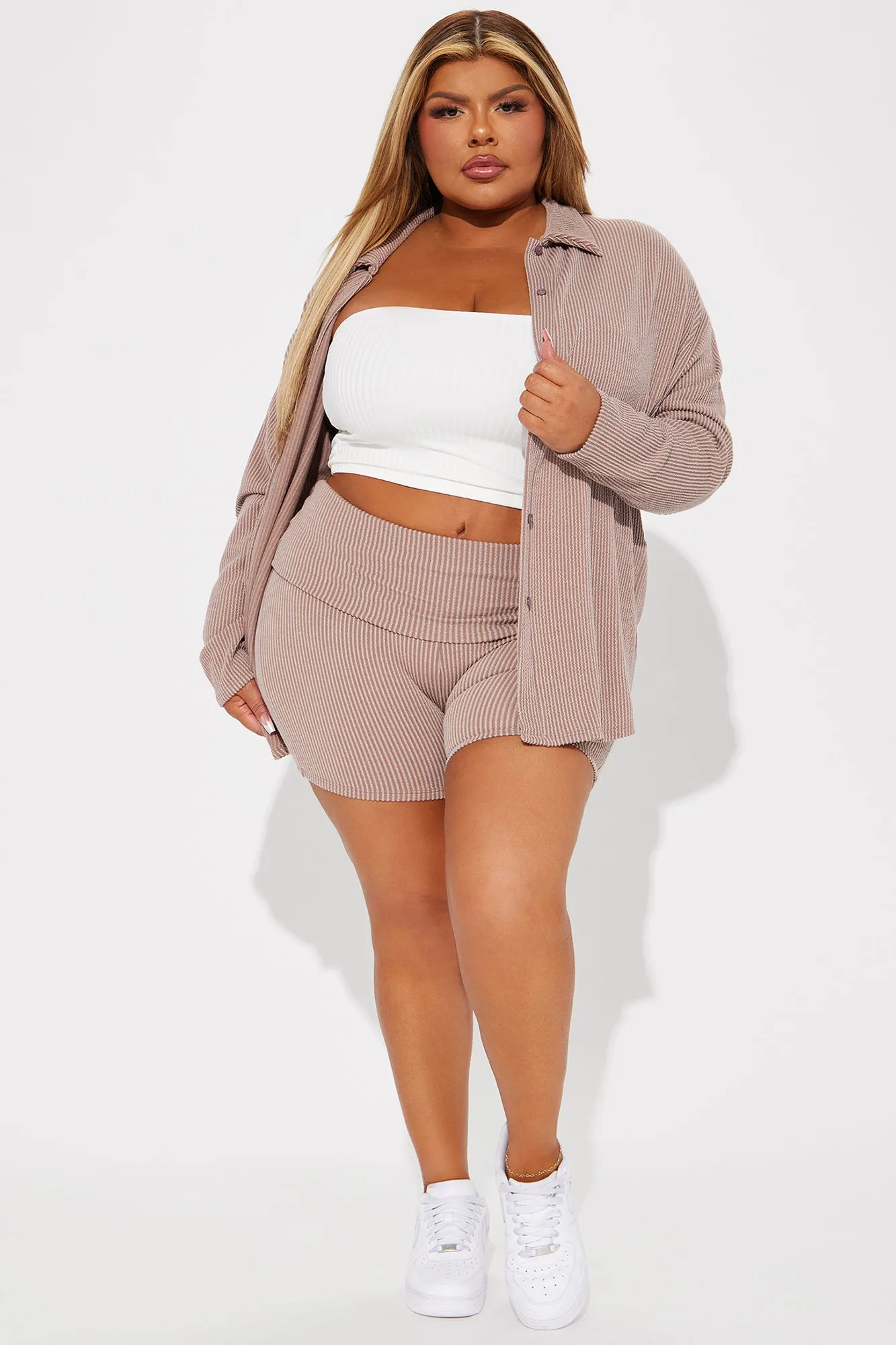 Maddie Biker Short Set - Taupe sold by Fashion Nova product image thumbnail 4