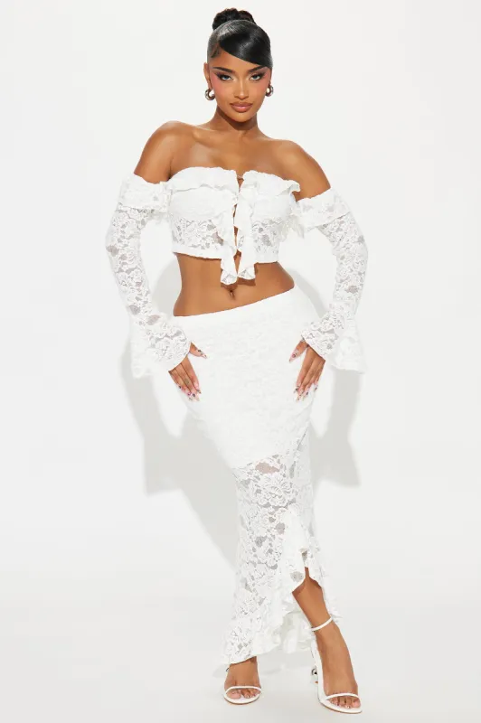 Perfect Moment Lace Skirt Set - White sold by Fashion Nova