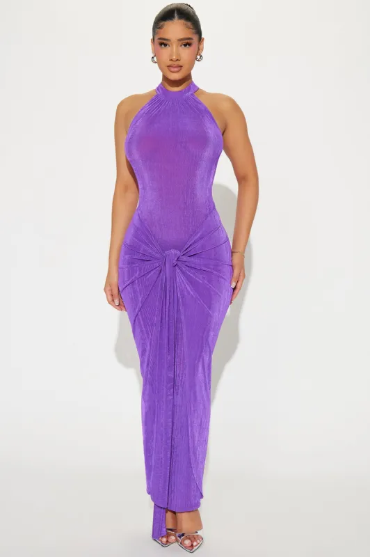 Lisa Knot Maxi Dress - Purple sold by Fashion Nova