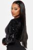 Angelic Feel Sequin Cardigan - Black sold by Fashion Nova
